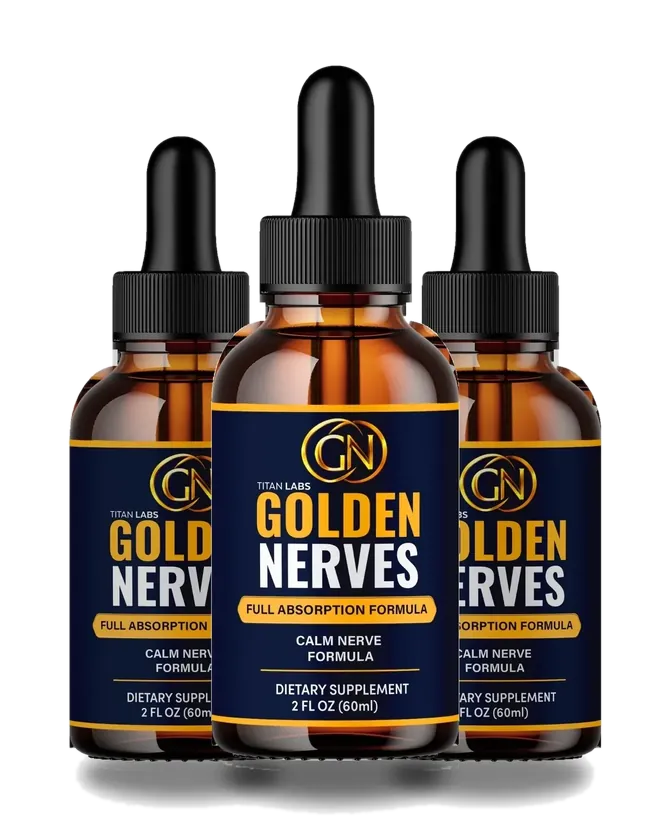 Golden Nerves 3-bottle pack, 2 fl oz dropper bottles