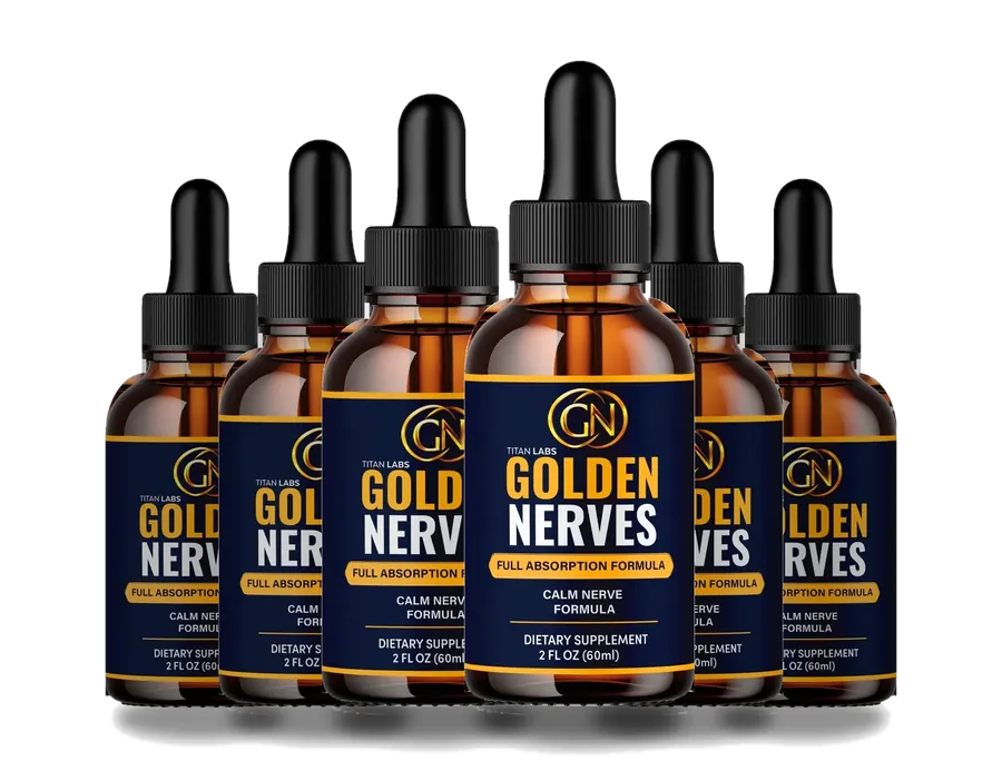 Golden Nerves 6-bottle pack, 2 fl oz dropper bottles